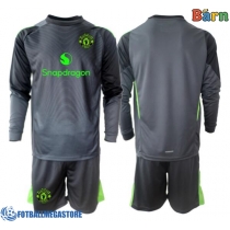 Fotballdrakt Barn Manchester United Keeper Bortedraktsett 2025-26 Langermet (+ Korte bukser)